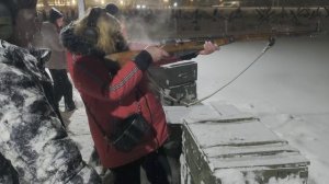 Парк Патриот. Музей под окрытым небом.Ольга стреляет из винтовки Мосина 3 января 2026 1