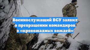 Военнослужащий ВСУ заявил о превращении командиров в «кровожадных вождей»