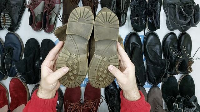 Обувь демисезонная, зимняя (~90% нат. кожа) секонд оптом 20 пак