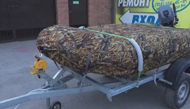 Транспортировочный тент для ПВХ лодки Jet Force 330 | Ткань Оксфорд 600 камыш