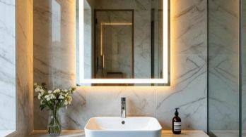 Замена зеркала  в ванной  на светодиодное. смотреть онлайн