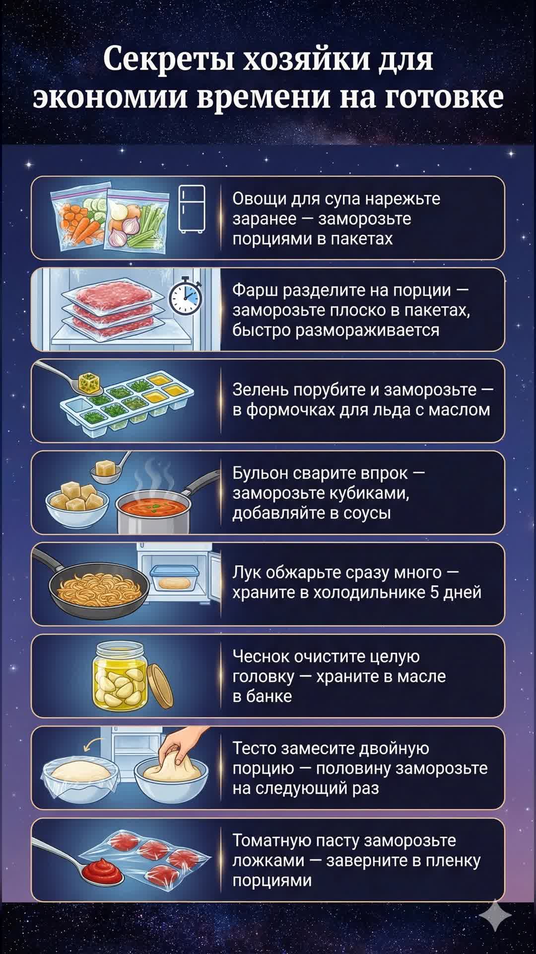 Секреты для экономии времени на готовке