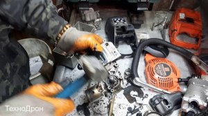 Сломало коленвал на бензопиле Карвер 242,вот это дела!)))