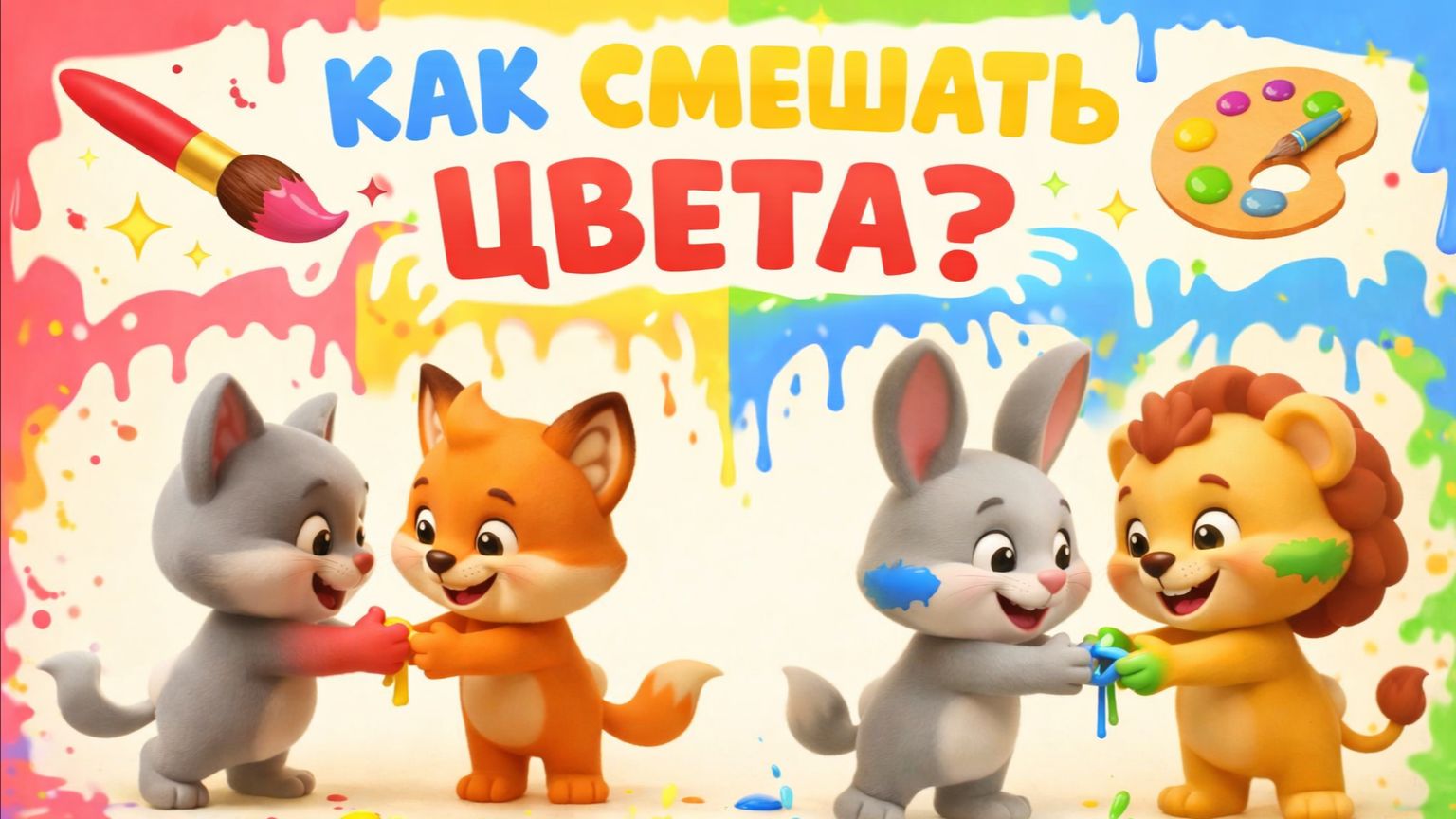 Как смешать ЦВЕТА? Мультик для малышей! смотреть онлайн