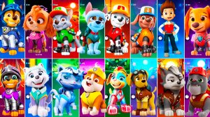 Мультики для Детей Щенячий Патруль Tiles Hop - Гонщик, Скай, Рокки, Тракер, Маршалл, Зума