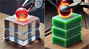 Раскаленный металл против различных предметов. Залипательное видео