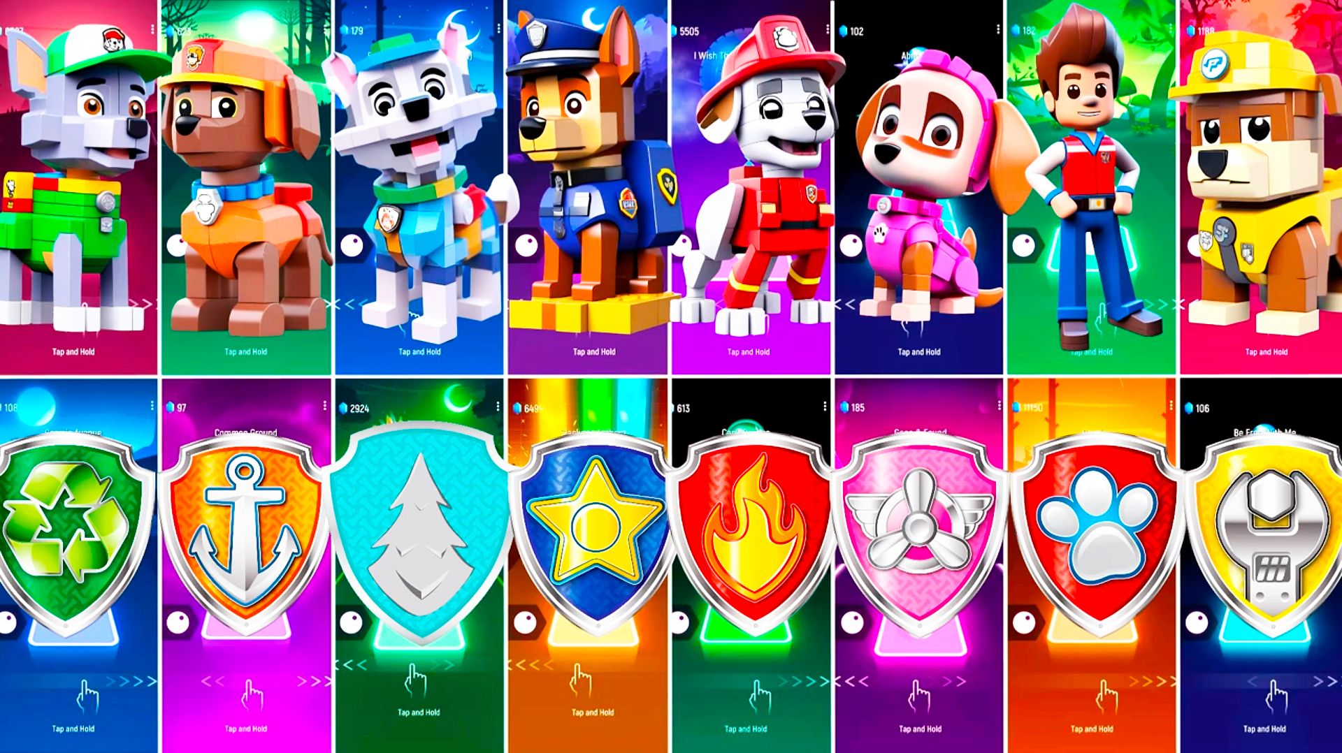 Мультики для Детей Щенячий Патруль Tiles Hop - РОККИ, ЗУМА, ЭВЕРЕСТ, ГОНЩИК, МАРШАЛЛ смотреть онлайн