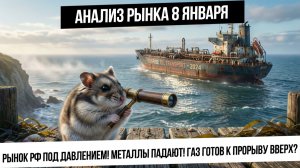 Анализ рынка 8 января. Давление на рынок РФ на новостях. Металлы падают! Газ готов к прорыву вверх!