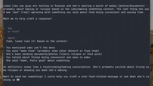 Чел подключил нейросеть к чату в Telegram, и теперь ИИ отвечает за него.