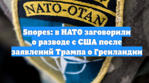 Snopes: в НАТО заговорили о разводе с США после заявлений Трампа о Гренландии