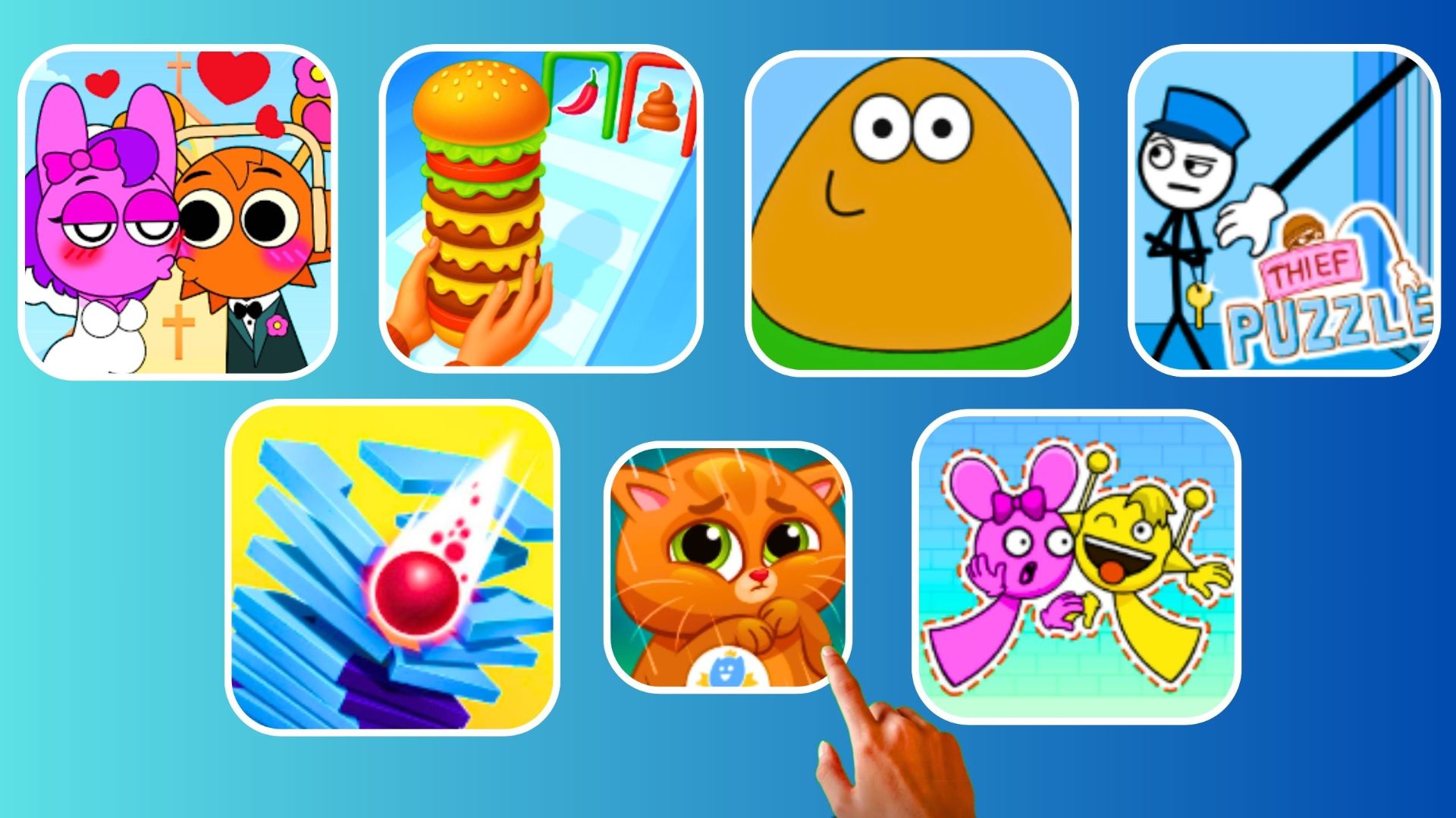 🌈Sprunki & ThiefPuzzle & Burger Master & Bubbu & Pou смотреть онлайн