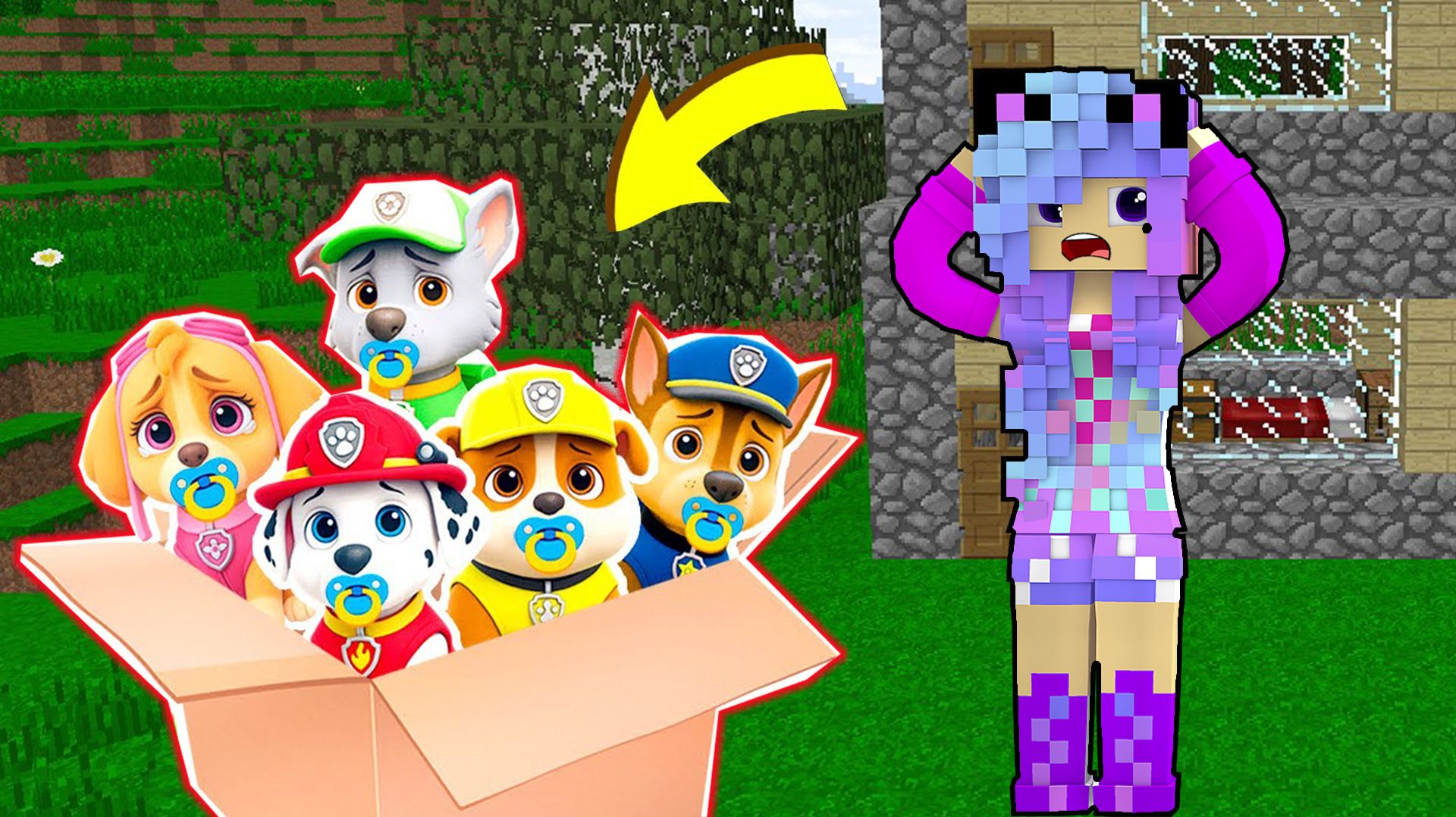 ВЕСЬ ЩЕНЯЧИЙ ПАТРУЛЬ ПОТЕРЯЛИСЬ В МАЙНКРАФТ смотреть онлайн