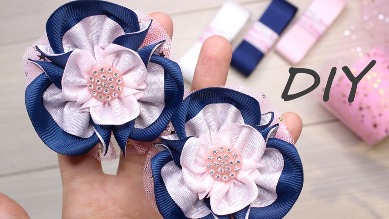 Цветы из лент похожие на анютины глазки своими руками из лент смотреть онлайн