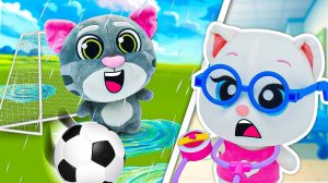 Что будет, если Кот Том будет играть в футбол под дождём? СПОЙЛЕР: он заболел!