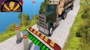 Автомобили против лежачих полицейских и столбиков —Crash BeamNG Drive