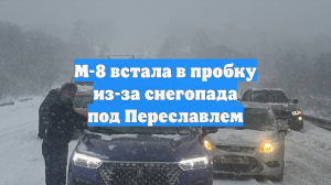 М-8 встала в пробку из-за снегопада под Переславлем