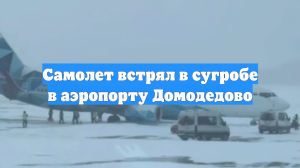 Самолет встрял в сугробе в аэропорту Домодедово