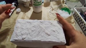 Моя первая декупажная коробка с лепкой из глины и росписью для ватных кукол. Шкатулка своими руками.