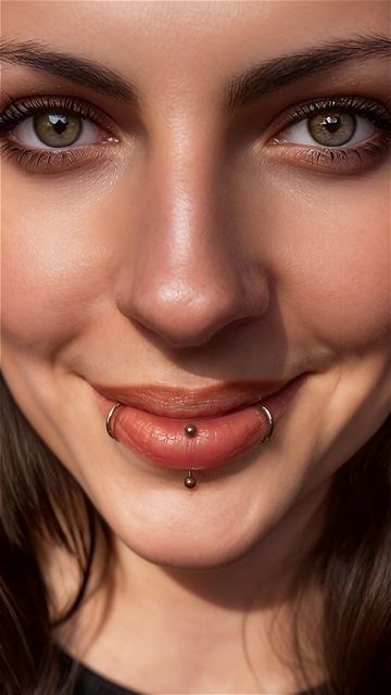 Вертикальный Лабрет и Пирсинг Укус Ангела