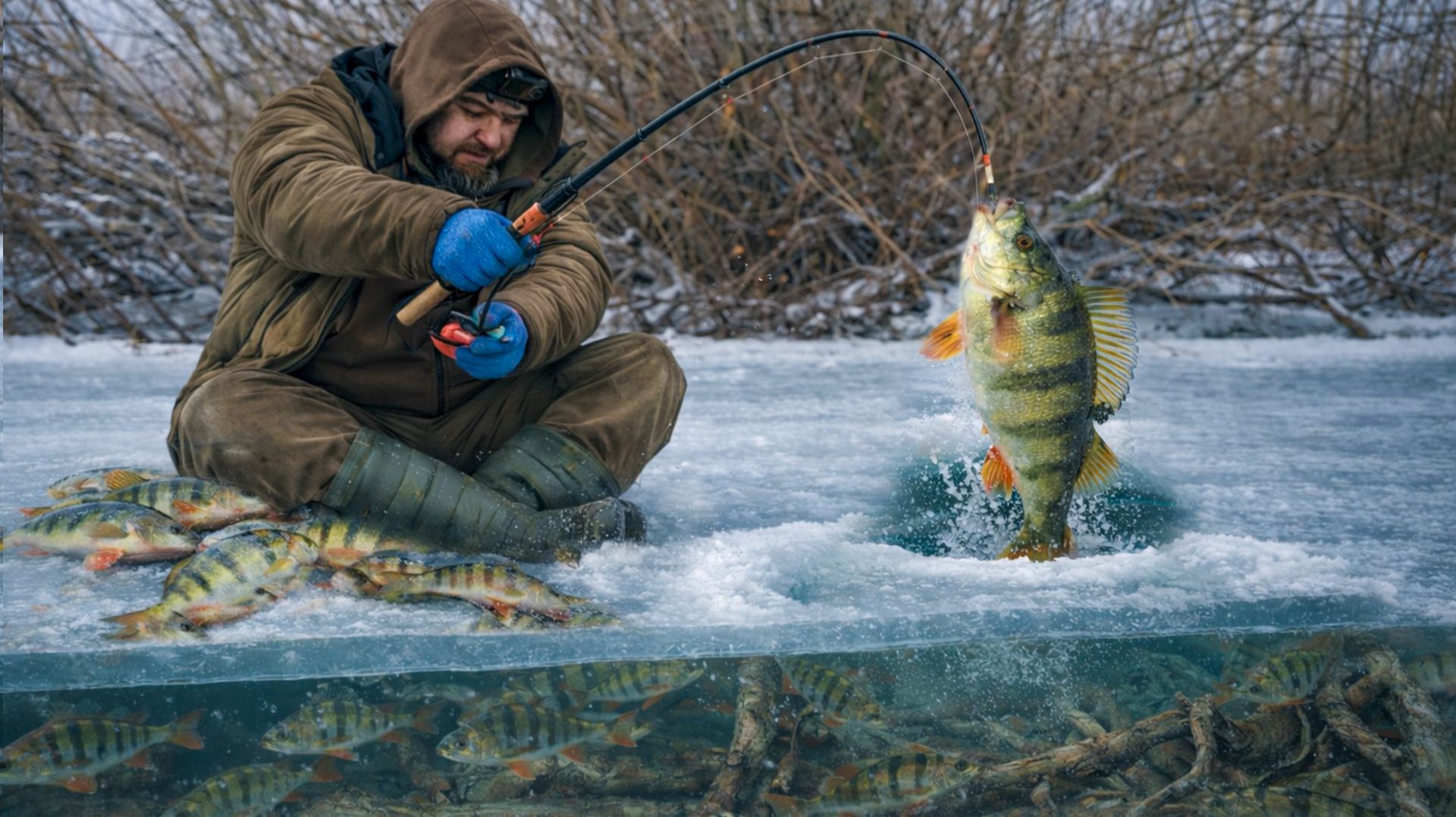 В ЛУНКЕ У КОРЯГИ СОБРАЛАСЬ ТУЧА РЫБЫ! ТУТ ЖОР СУМАШЕДШИЙ! МОЙ ПЕРВЫЙ ЛЕД! смотреть онлайн