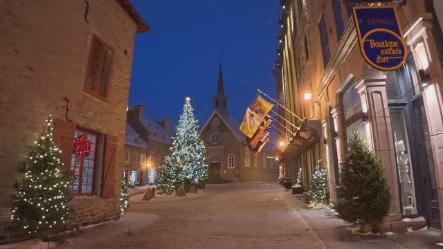 🇨🇦 Зимняя пешеходная экскурсия по Старому Квебеку ❄️ Спокойная прогулка ранним утром смотреть онлайн