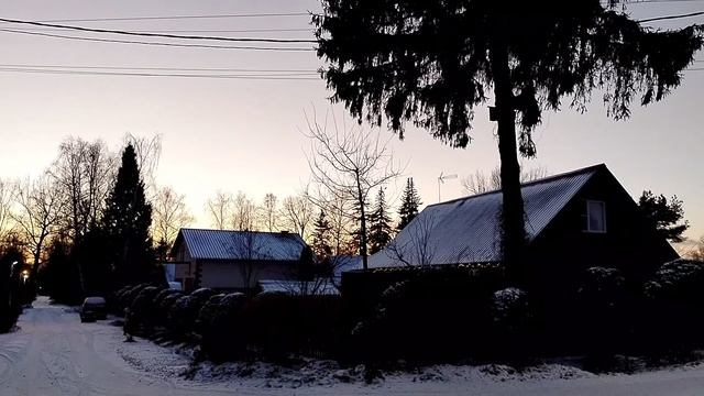 Один день в саду, луна и снегопад