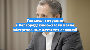 Гладков: ситуация в Белгородской области после обстрелов ВСУ остается сложной