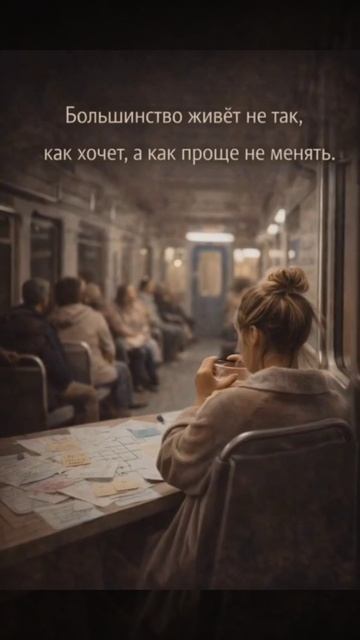 Большинство живёт не так, как хочет, а как проще не менять