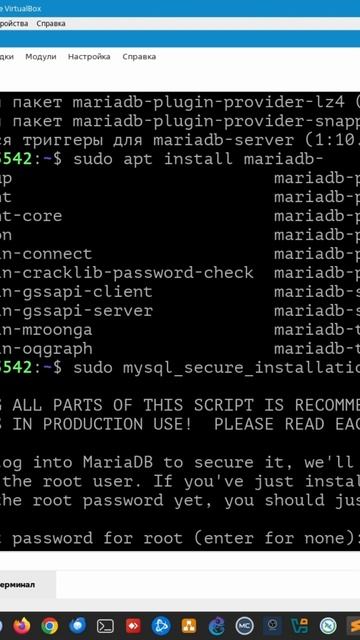 Настройка безопасности в MariaDB. #linux #sql смотреть онлайн