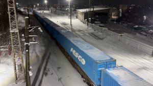 FESCO. Электровоз ВЛ80С-1990 с контейнерным поездом и электричка из Кирова