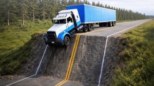 Машины против недостроенной дороги» в BeamNG Drive!