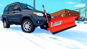 Отвал для снега на стандартный автомобиль серии УАЗ-3163 Патриот (УАЗ-Patriot)