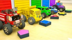 Фигурные колеса - замените колеса на куб, три треугольника, звезды