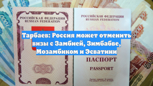 Тарбаев: Россия может отменить визы с Замбией, Зимбабве, Мозамбиком и Эсватини