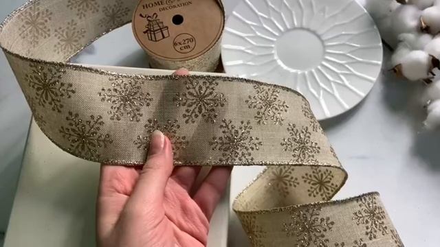 Декоративная лента ТЕССИЛЕ: СНЕЖИНКИ, текстиль, 270х6 см, XX1850640-4