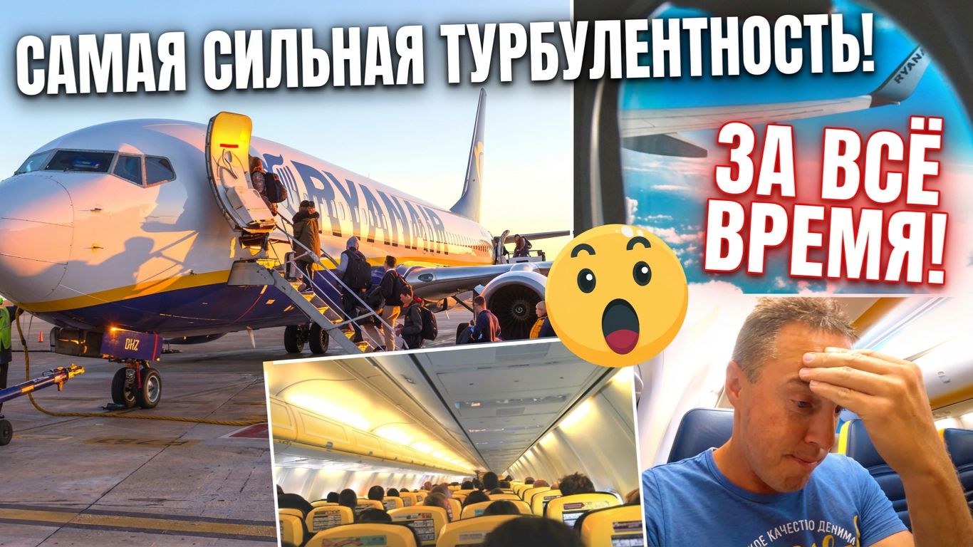 День путешествия — рейс Ryanair на ИБИЦУ, САМАЯ САМАЯ турбулентность! смотреть онлайн