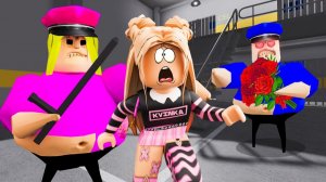 УБЕГАЮ ОТ ЖЕНЫ ЗЛОГО БАРРИ В РОБЛОКС! БАРРИ ВЛЮБИЛСЯ В КВИНКУ!