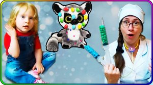 Играем в куклы и доктора, дочки-матери с игрушкой Гошей