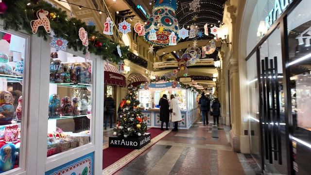 Внутри ГУМа Москва новогодние украшения 2026 ✨🎄 смотреть онлайн