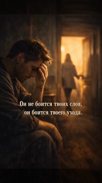 Он не боится твоих слов, он боится твоего ухода