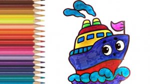 Рисунок КОРАБЛЬ для детей | Развивающий | Мультик | Игрушка | Юные художники | Дети |