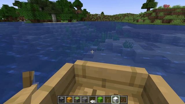 поплавал на лодке  в майнкрафт