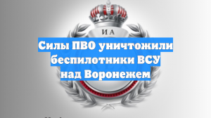 Силы ПВО уничтожили беспилотники ВСУ в небе над Воронежем