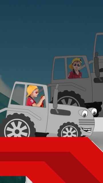 Цветные Тракторята на горках! Учим цвета смотреть онлайн