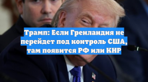 Трамп: Если Гренландия не перейдет под контроль США, там появится РФ или КНР