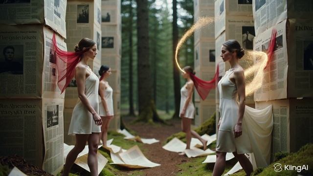 Девушка и анимация в лесу из газет смотреть онлайн