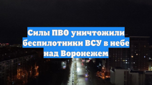 Силы ПВО уничтожили беспилотники ВСУ в небе над Воронежем