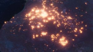 Бесплатное видео футаж, Планета Земля Ночью Австралия Новая Зеландия. Космос с Орбиты. Ночной Глобус