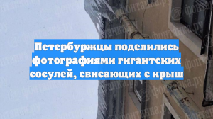 Петербуржцы поделились фотографиями гигантских сосулей, свисающих с крыш