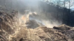 INSANE BULLDOZER WORK! Liebherr PR 744 Cutting a Road on a Cliff
